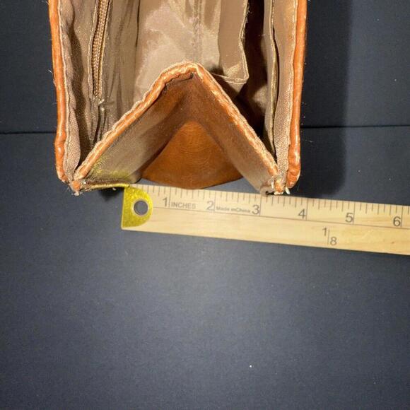 Pouchee Purse Divider Equestrian Boho Wallet Organizer Pocket Brown Faux Leather - Picture 5 of 15